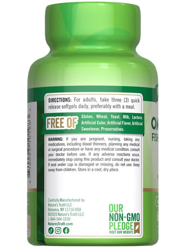 Triple Omega 3-6-9 3600 mg con Pescado, Lino, Borraja