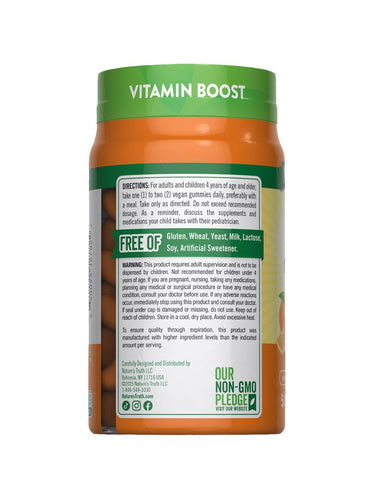 Gommose alla vitamina C di Nature's Truth | Confezione da 50 | con vitamina E | Gusto arancia | Integratore vegano, non OGM e senza glutine