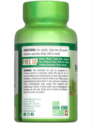 Nature's Truth Saw Palmetto 2400 mg, bottle of 120 quick release capsules.