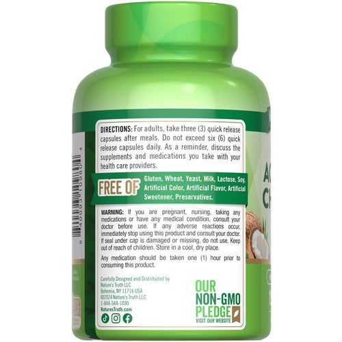 Activated Charcoal 780 mg 150 Capsules. Free of Gluten, Wheat, Yeast, Milk, Lactose, Soy, Artificial Color/Flavor/Sweetener/Preservatives.