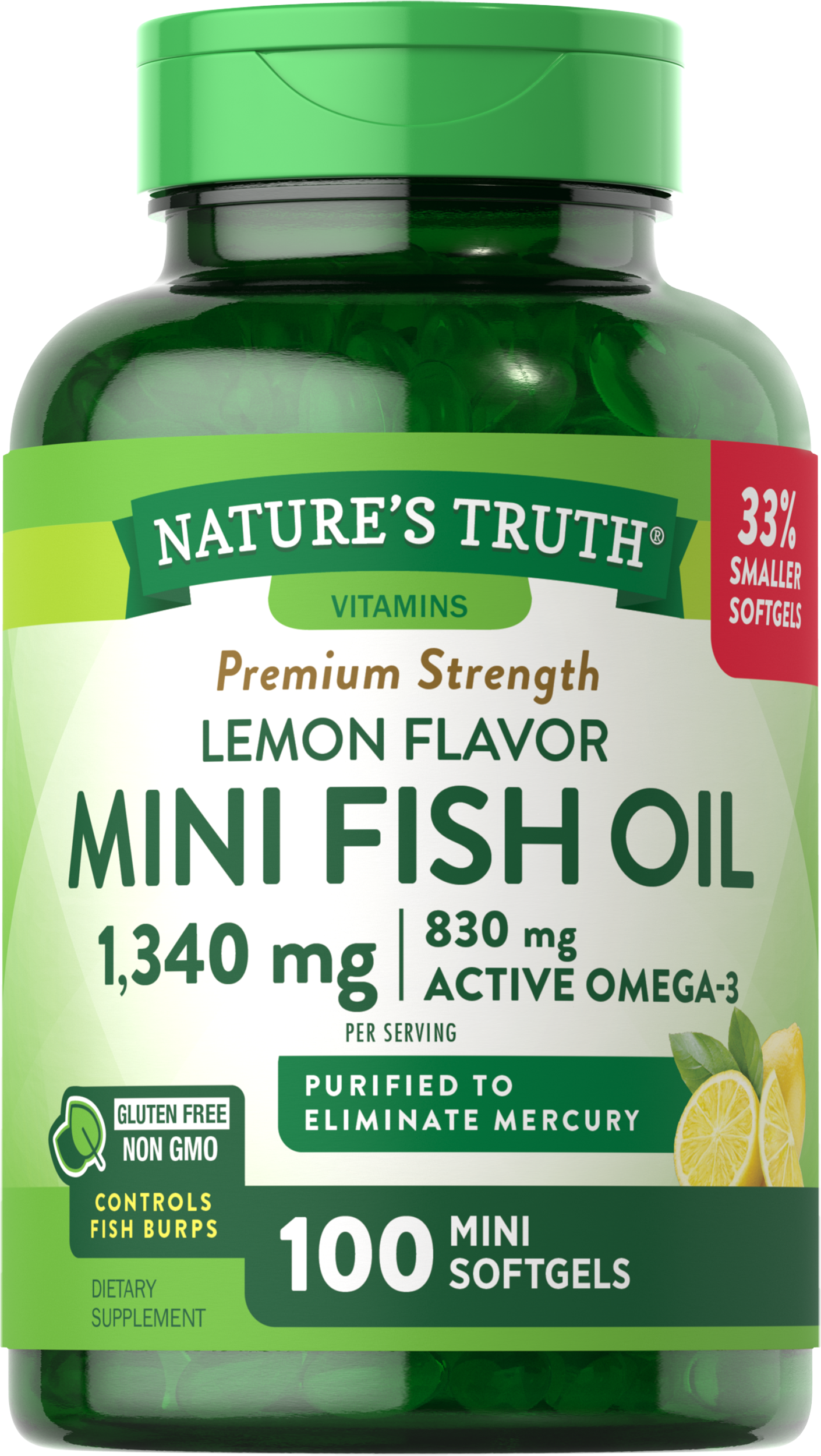 Mini Omega 3 Fish Oil 1300 mg | Lemon Flavor