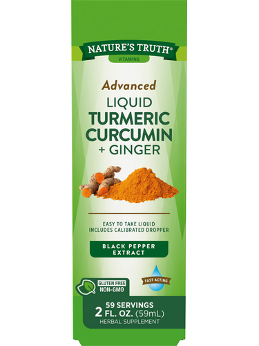 Turmeric Curcumin Liquid with Black Pepper Extract, Ginger