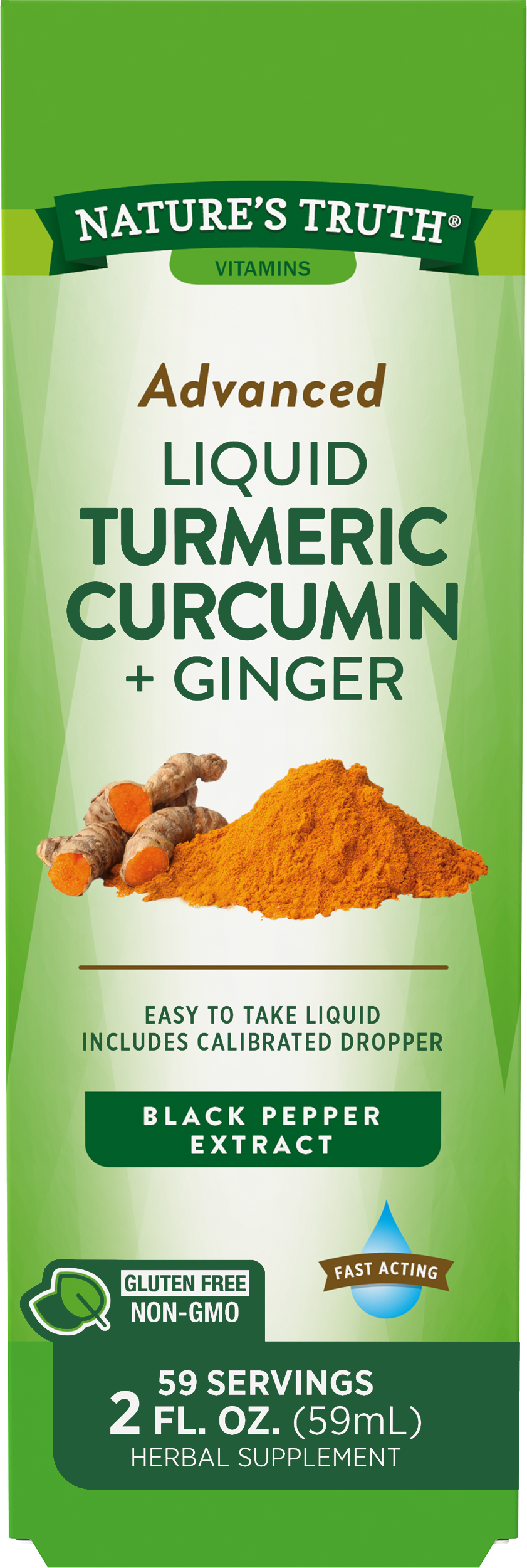 Turmeric Curcumin Liquid with Black Pepper Extract, Ginger