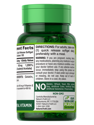 Vitamin E 400 IU (180 mg)