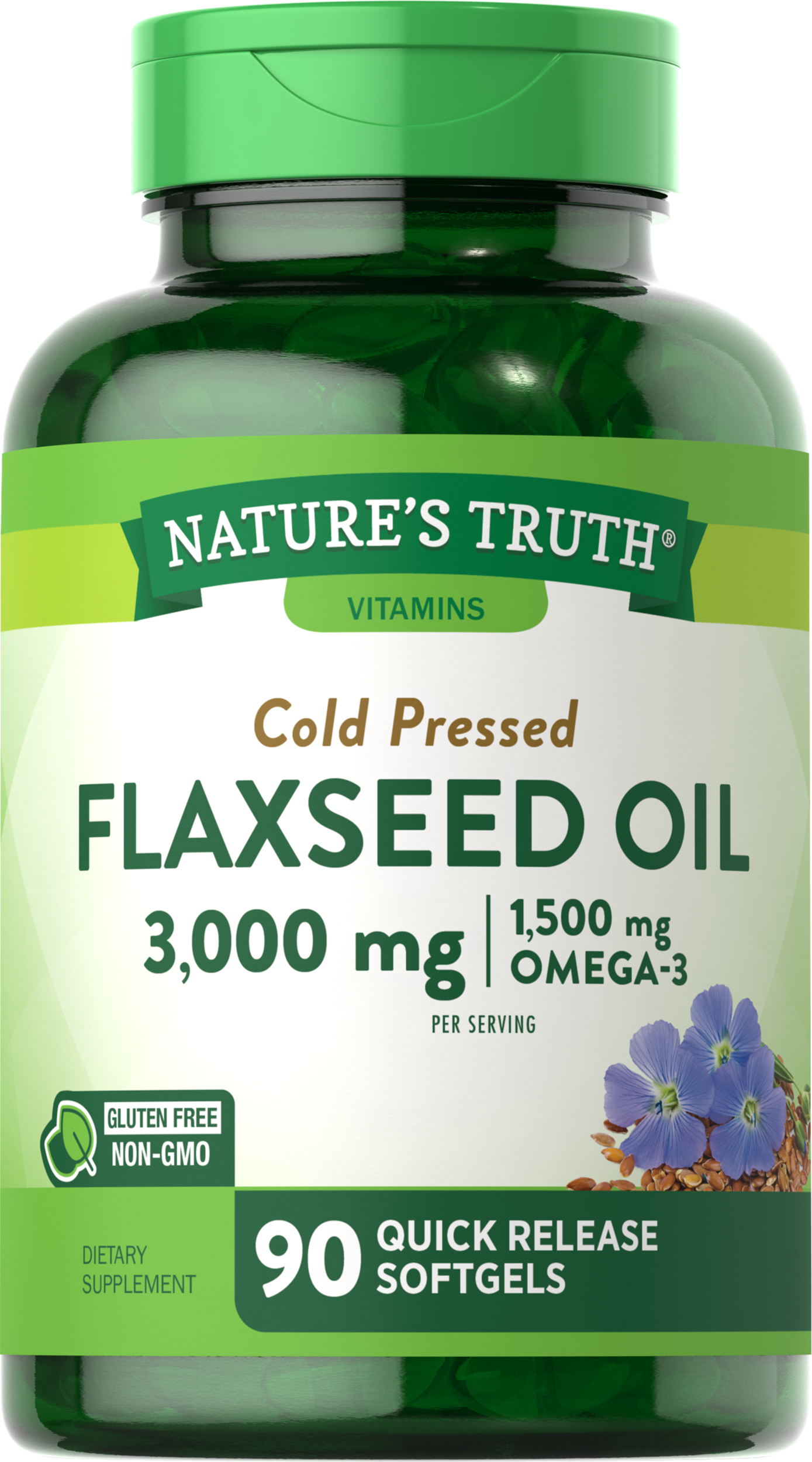 Flaxseed Oil 3000 mg with 1500 mg of Omega 3