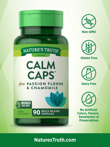 L-Theanine Calm Caps with Ashwagandha, Passion Flower, Chamomile