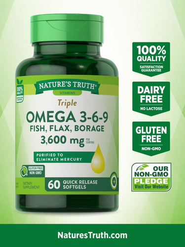Triple Omega 3-6-9 1200 mg with Fish, Flax, Borage